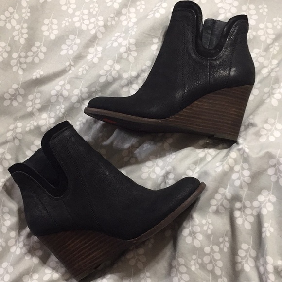Lucky brand wedge booties black Clearance